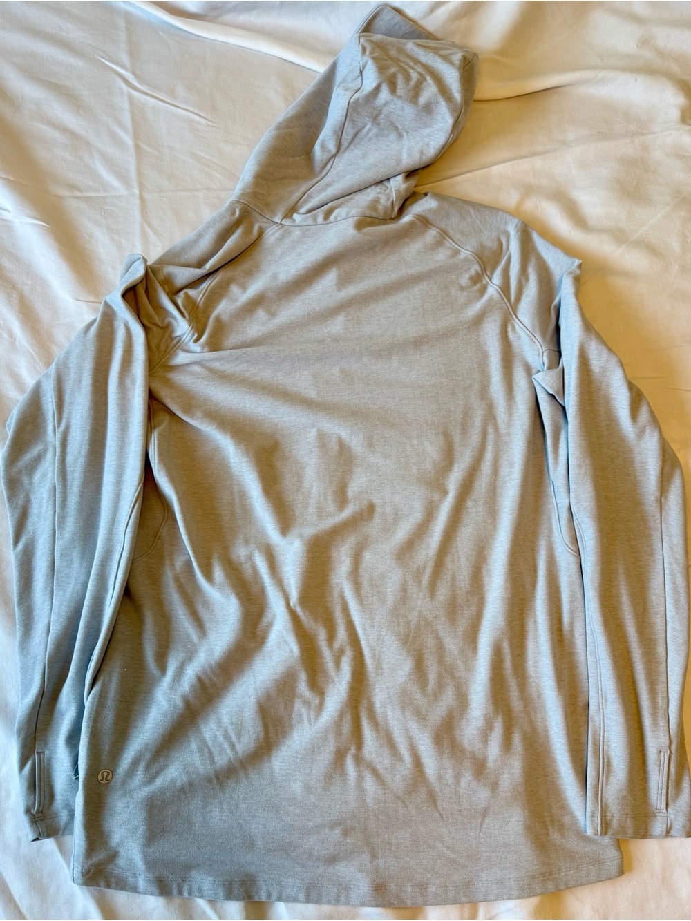 Lululemon Light Gray Hooded Long-Sleeve Shirt